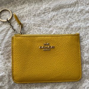 Yellow coach coin purse/ wallet